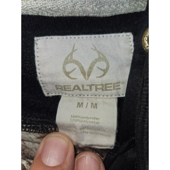 Realtree Mens Black with Camo Logo Hoodie Medium - Picture 5 of 7